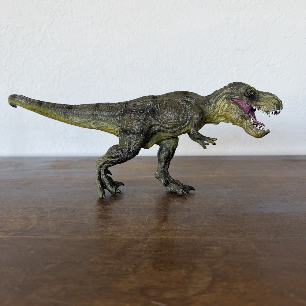 Tyrannosaurus Rex T-Rex Dinosaur Figure LG Realistic PVC Toy Green Moving Jaw